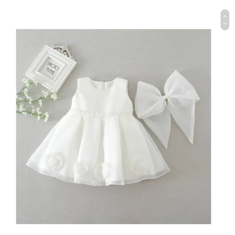 Beautiful baby girl white dress